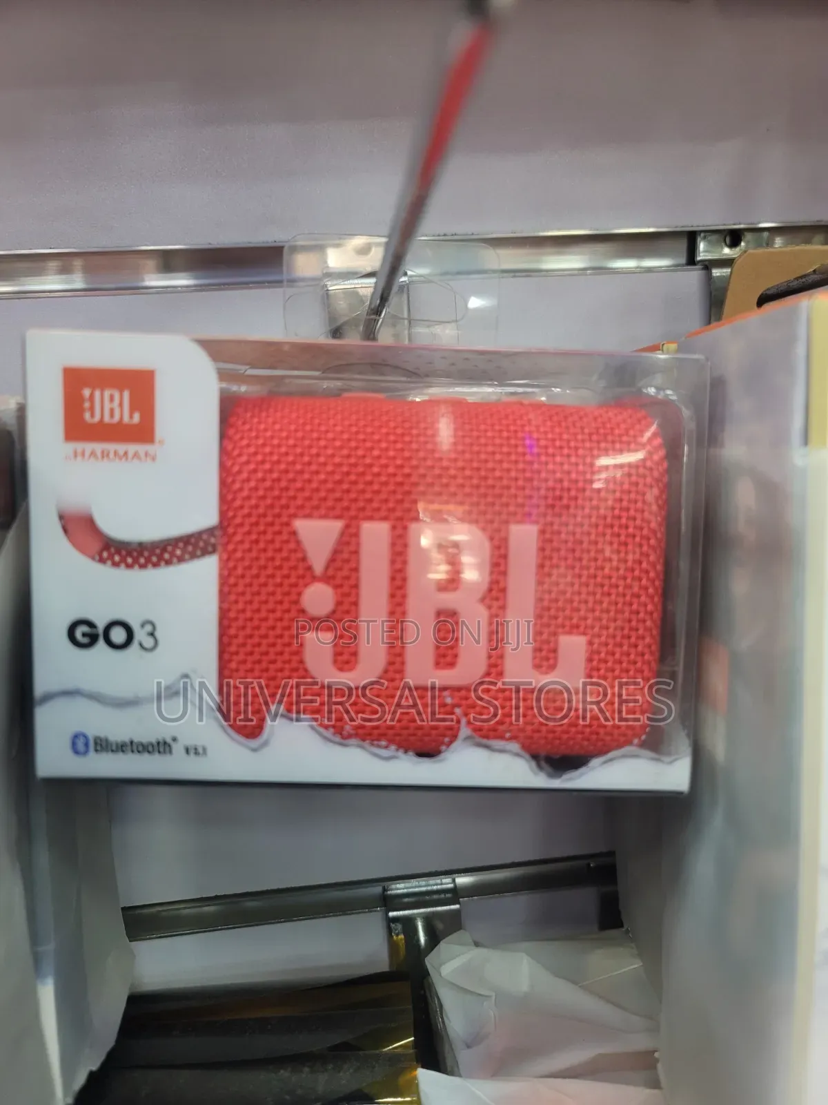 JBL Go 3 Portable Wireless Bluetooth Speaker in Red