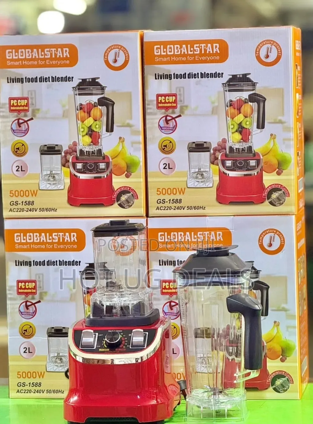 Globalstar GS-1588 Heavy Duty 2-in-1 Commercial Blender & Grinder