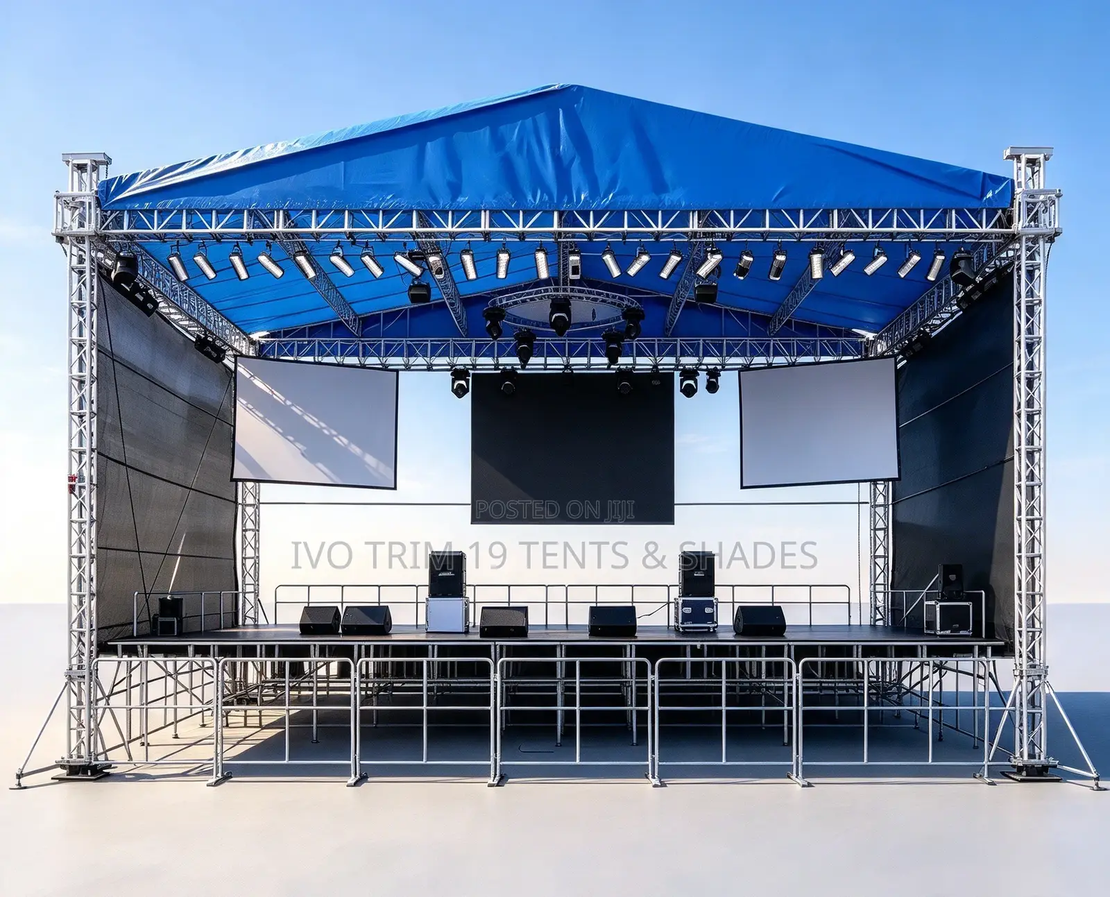 An Outdoor Concert Stage Roof Truss System With a Modular Platform