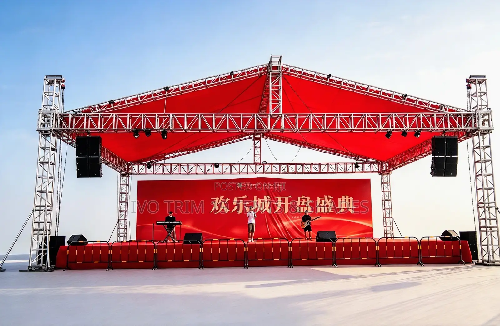 A Pitched-Roof Concert Stage Truss Rig