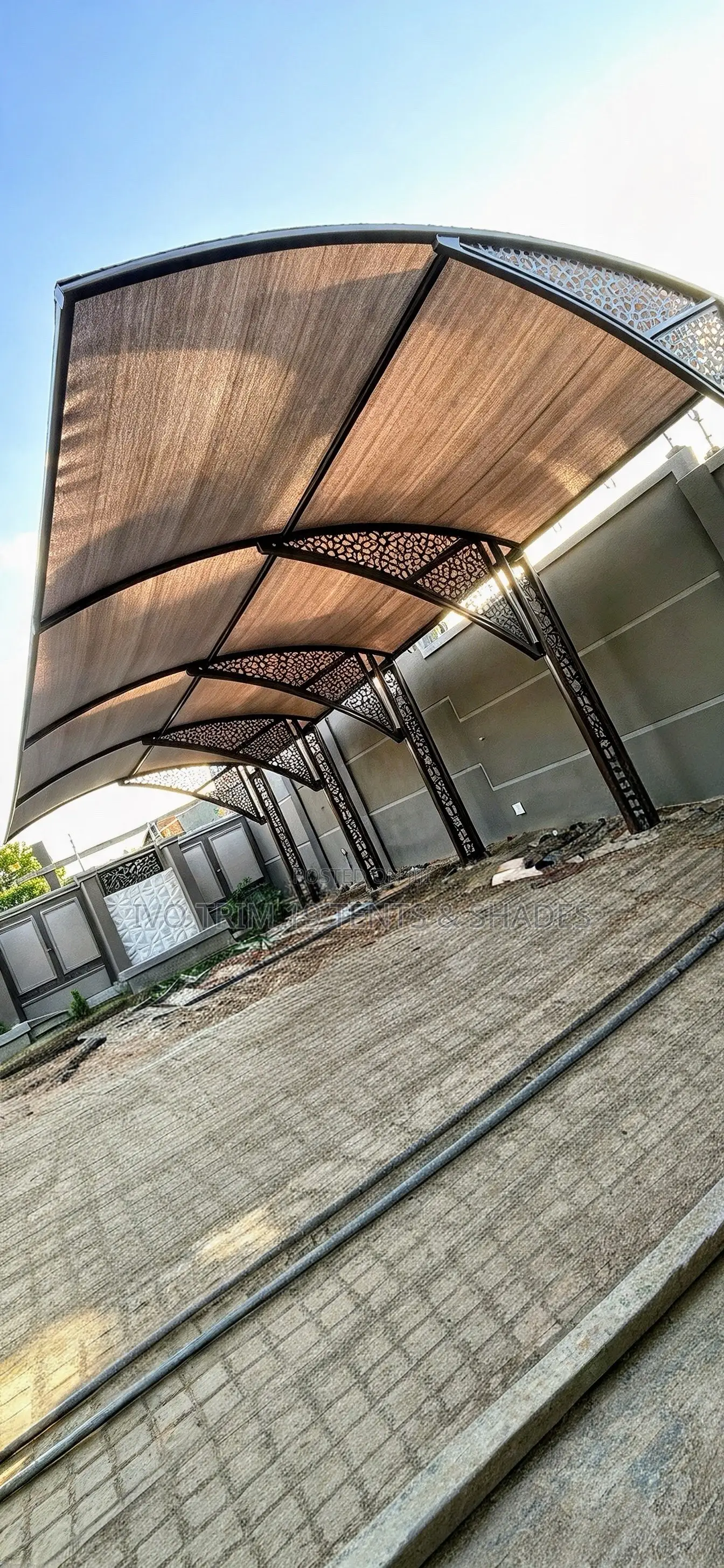 Multi-Bay Cantilever Arched Carport Shade