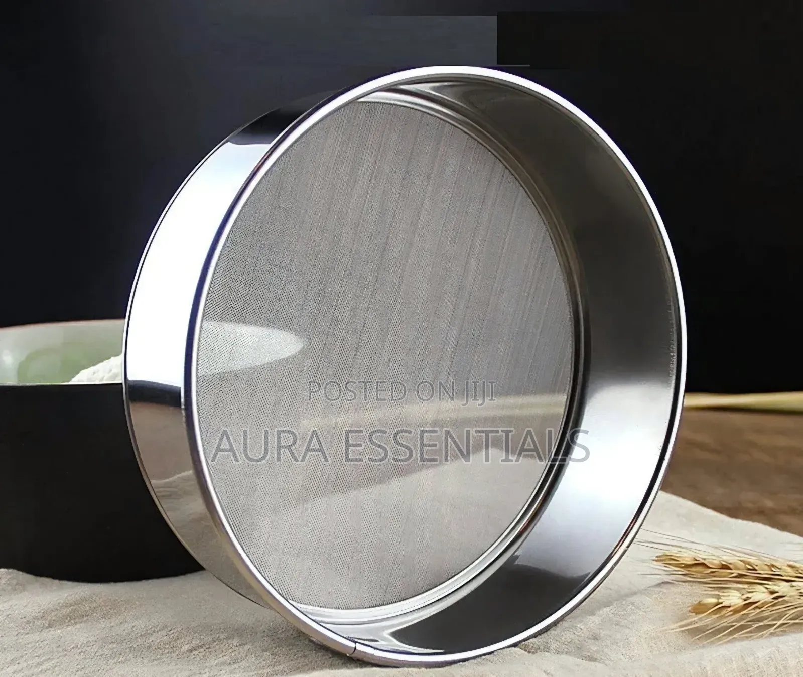 Stainless Steel Round Flour Sieve and Sifter With a Fine Mesh Screen