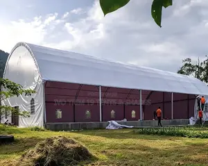 An Arched Curved-Roof Clear-Span Marquee Tent
