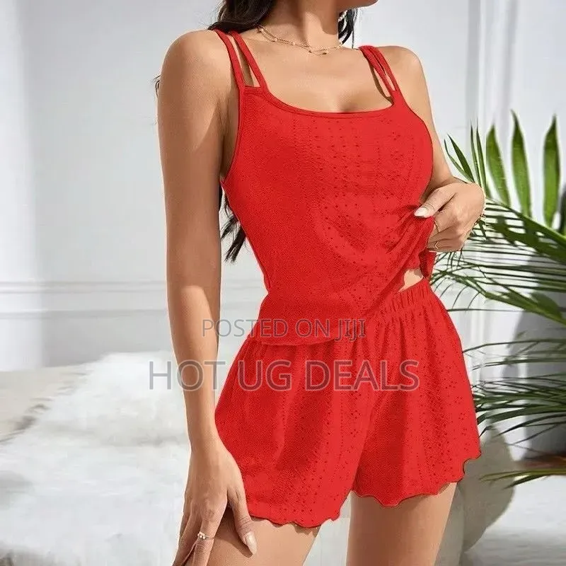 Two-Piece Eyelet Pajama Sleepwear Set ( M,L,XL - Sizes)