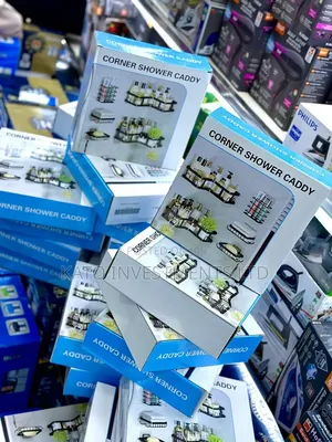 5-Piece Black Metal Corner Shower Caddy Set