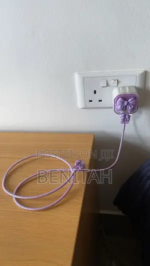 Charger Protector Cover. Purple Bow