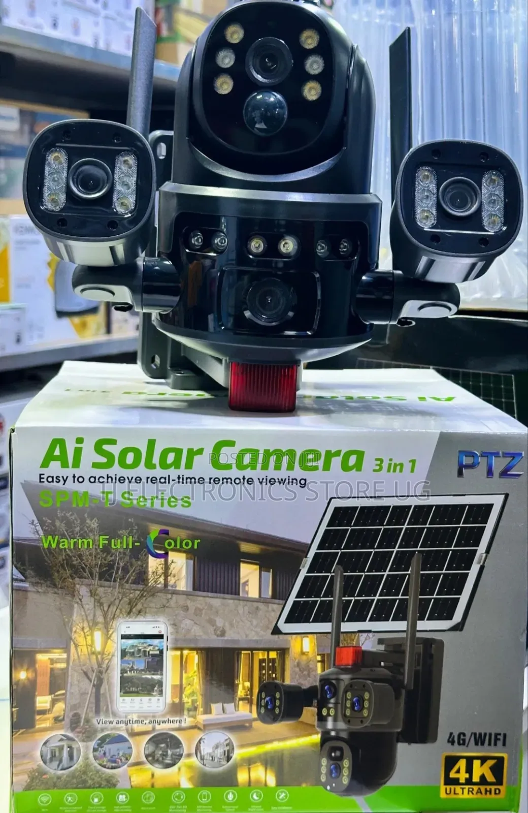 PTZ 3 Lense Ai Solar Camera