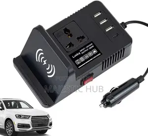 200W Car Power Inverter 12v/24v – Wireless Charging, Type C& USB