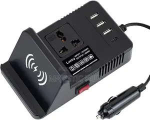 200W Car Power Inverter 12v/24v – Wireless Charging, Type C& USB