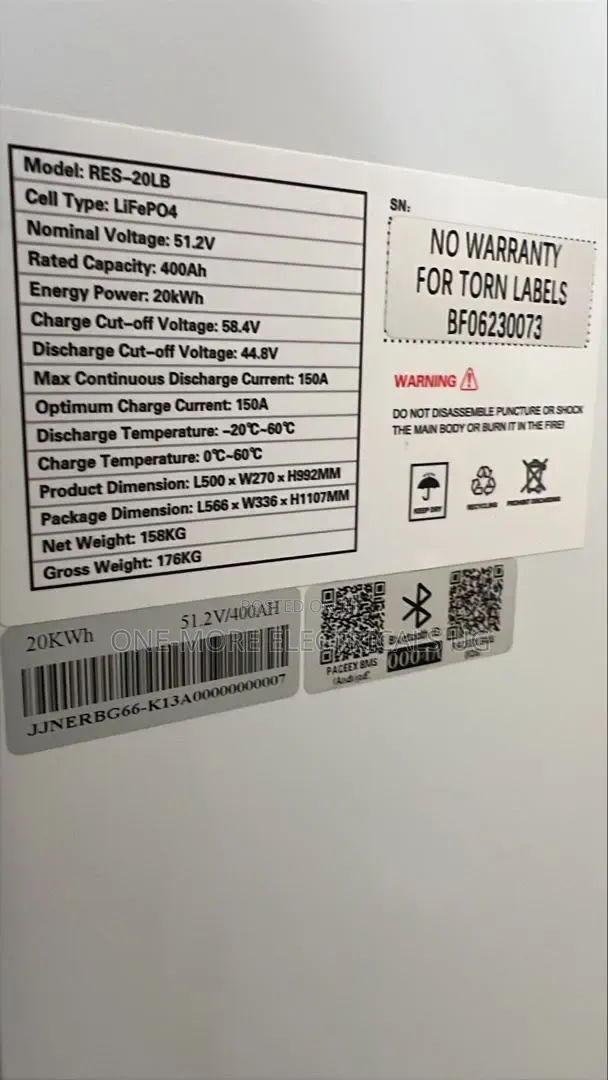 20kwh/400ah(51.2vol) Heavy Duty Lithium Iron Phosphate Battery