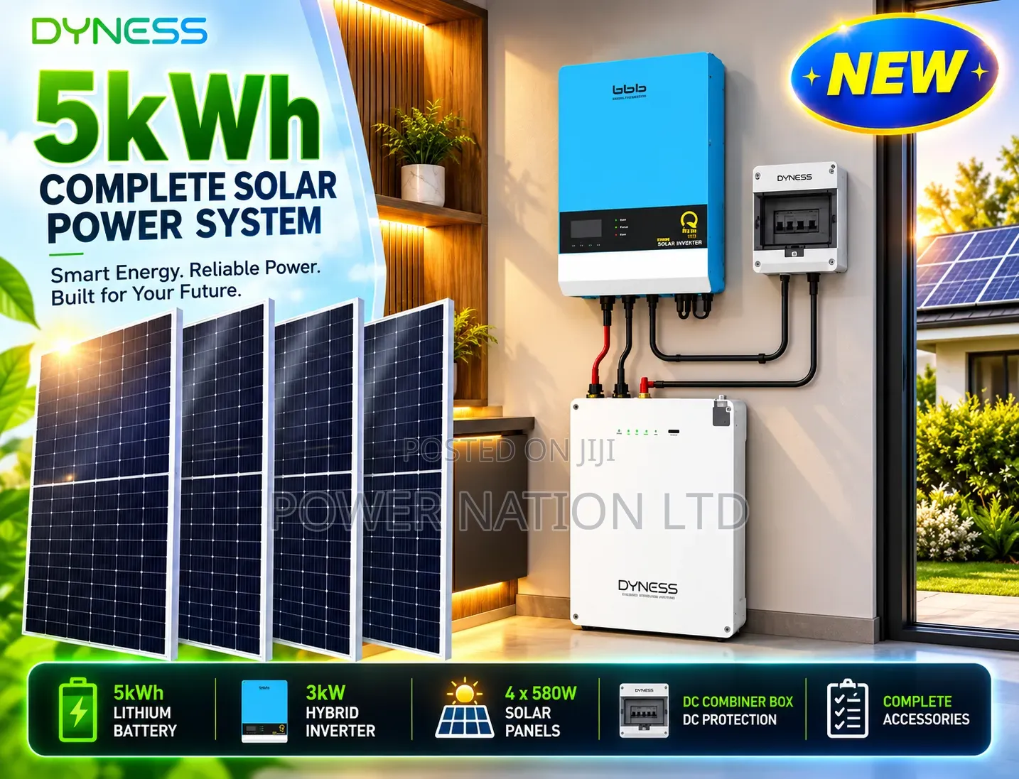 5kwh Ecosun Energy Hybrid / Lithium Solar System Full Kit