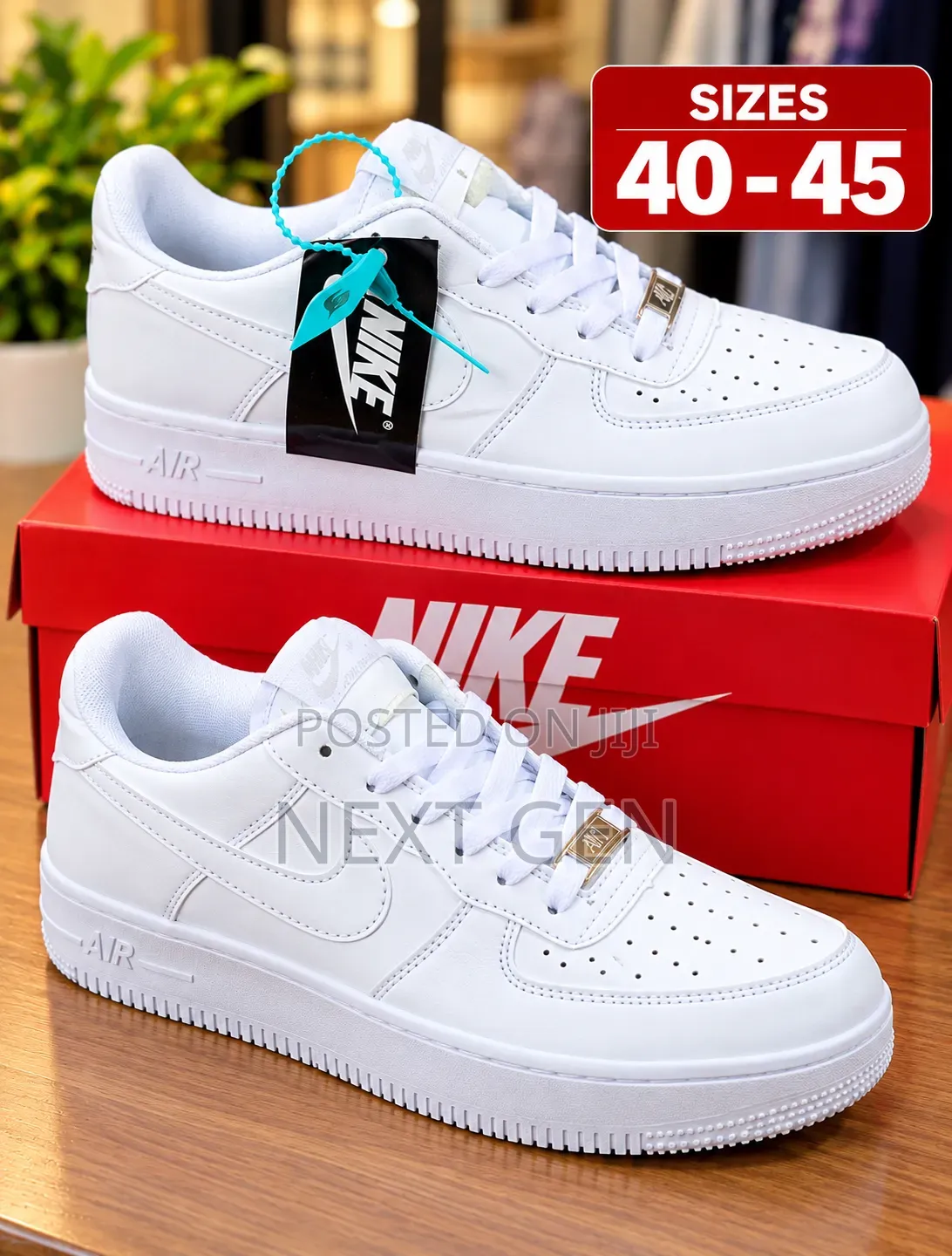 Nike Air Force 1 White Sneakers – Sizes 40–45
