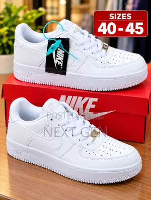 Nike Air Force 1 White Sneakers – Sizes 40–45