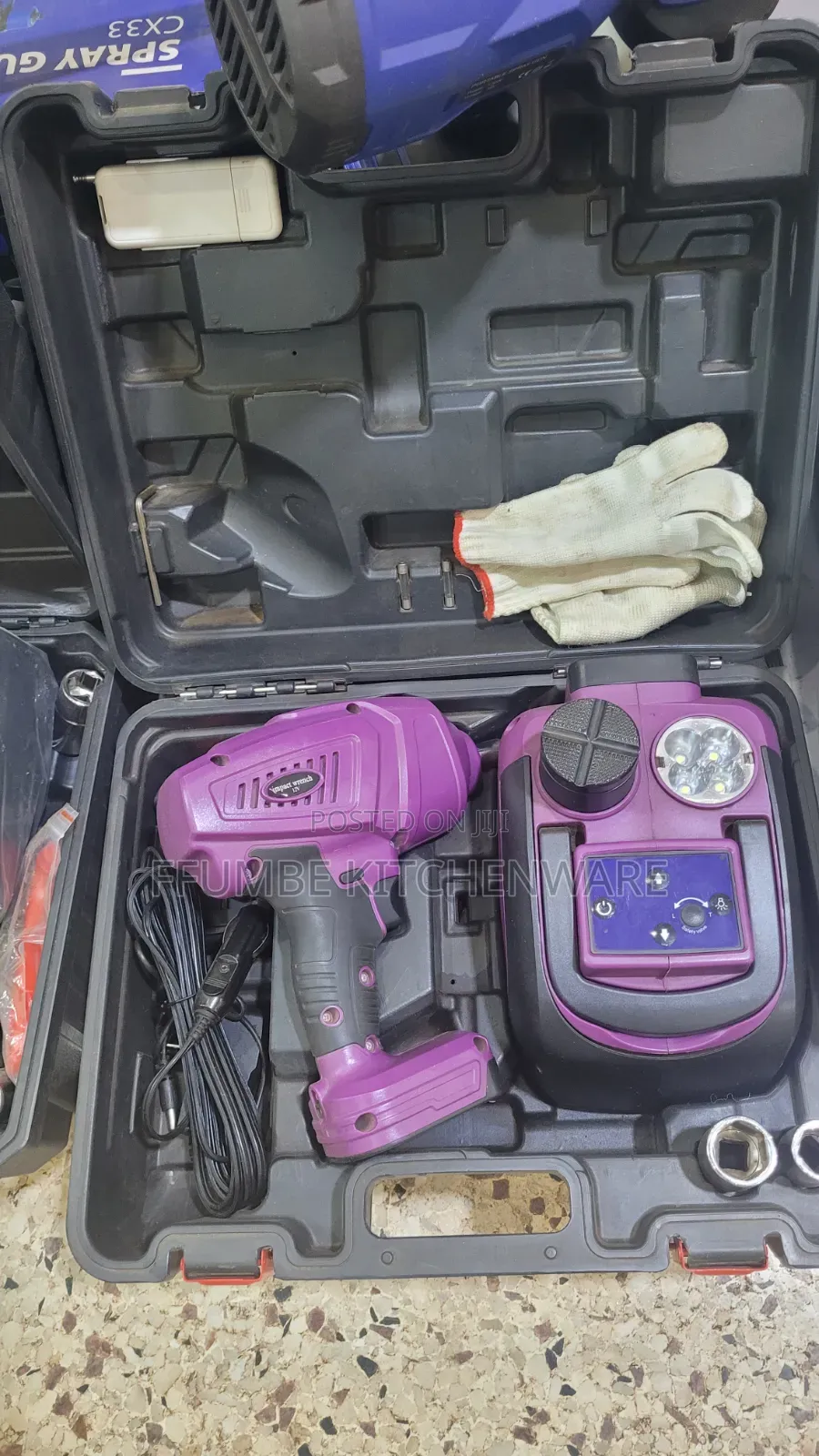 Hydraulic Car Jack and Impact Wrench Kit