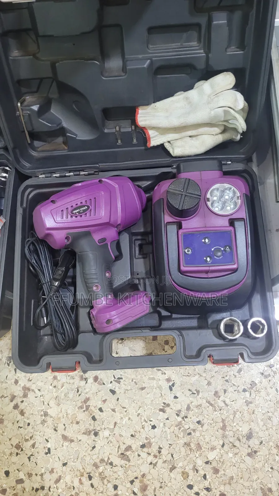 Hydraulic Car Jack and Impact Wrench Kit