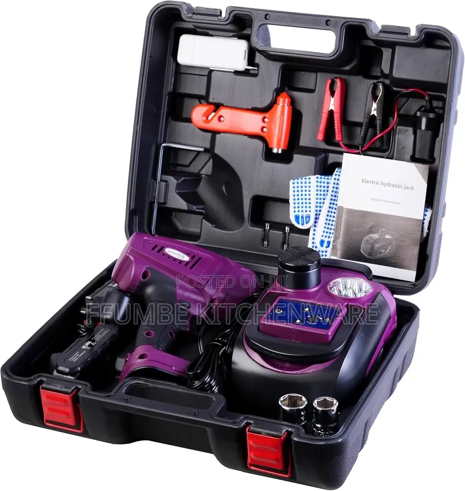Hydraulic Car Jack and Impact Wrench Kit