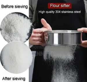 Stainless Steel Round Flour Sieve and Sifter With a Fine Mesh Screen