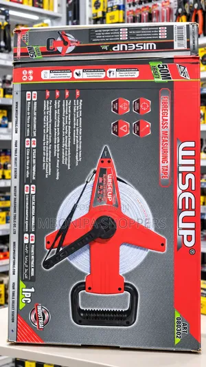 WISEUP 50M Fibreglass Measuring Tape Heavy-Duty Industrial Survey Tape