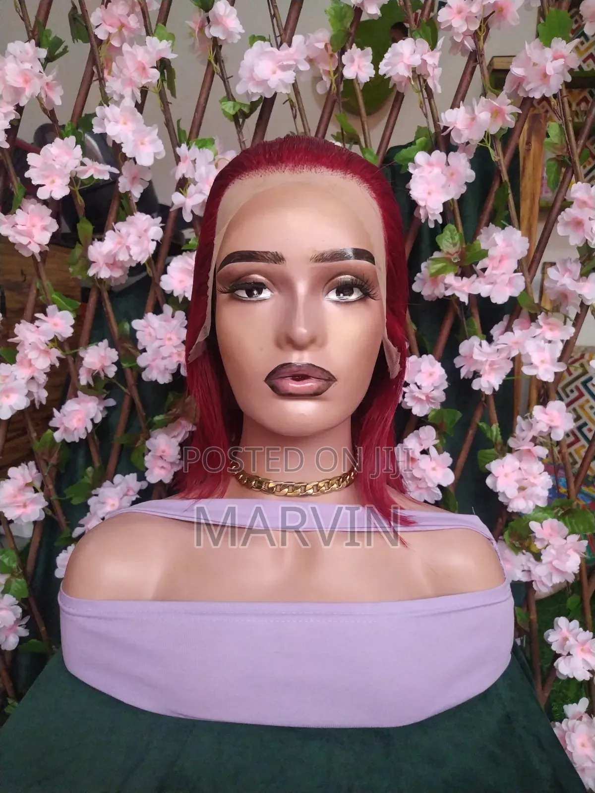 13 by 4 Maroon Wig