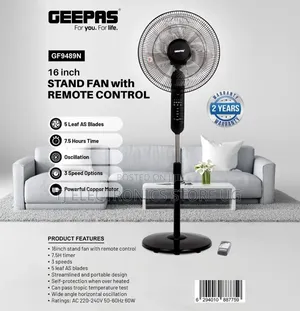Geepas 16” Stand Fan With Remote