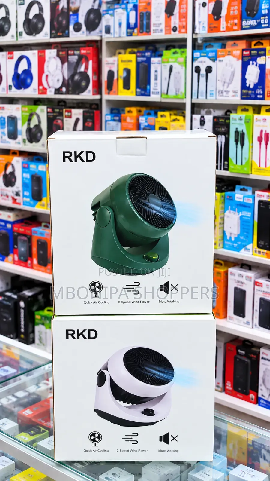RKD Portable Mini Desk Fan – 3-Speed Powerful Air Cooling Fan
