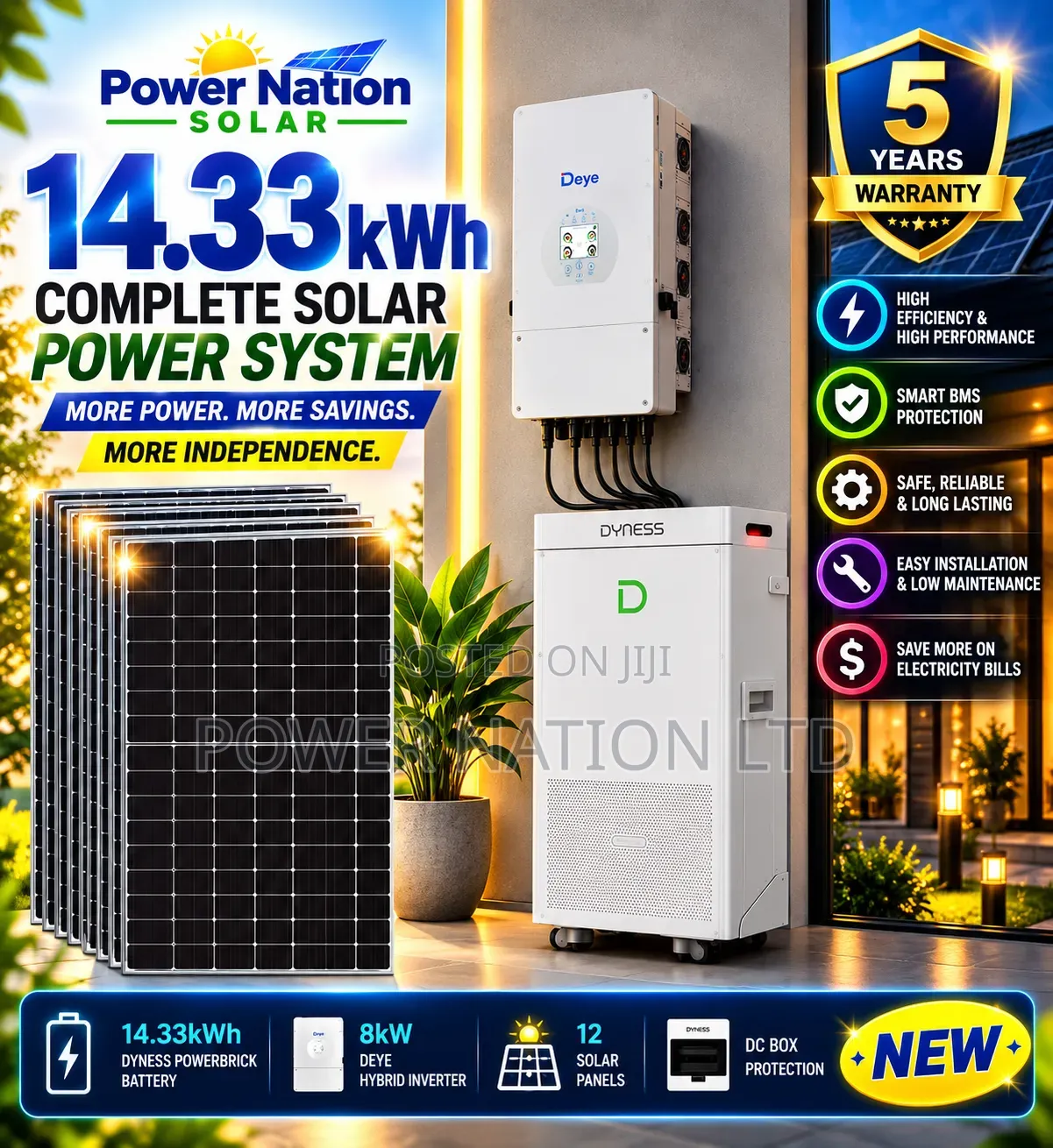 14kwh 48v Massive Clean Energy Hybrid/Lithium Solar System Full Kit