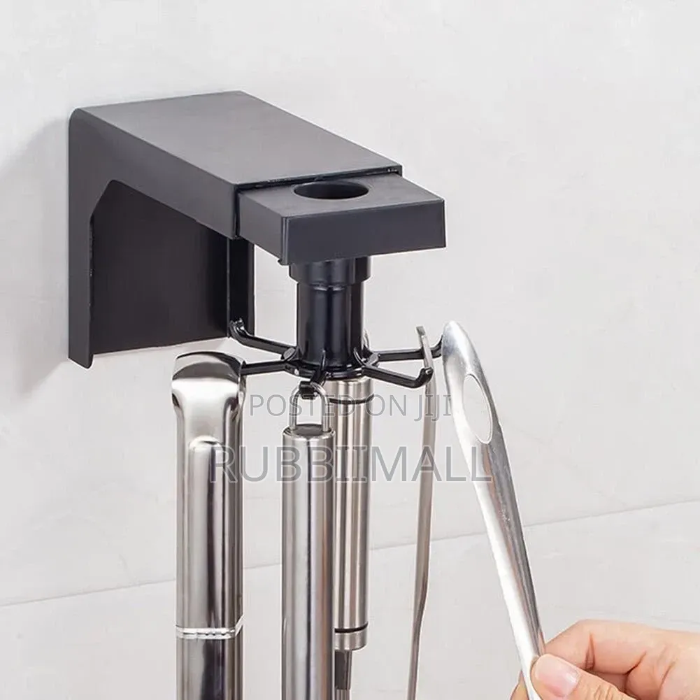 6 Hooks Rotating Self Adhesive Kitchen / Living Room Wall Hanger
