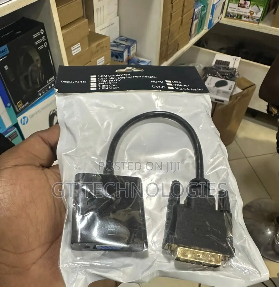 DVI-D (24+1 Pin) Male to VGA (15-Pin) Female Active Adapter Cable