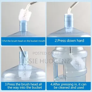 360° Rotating Brush, Long Handle, for Water Can & Bottles