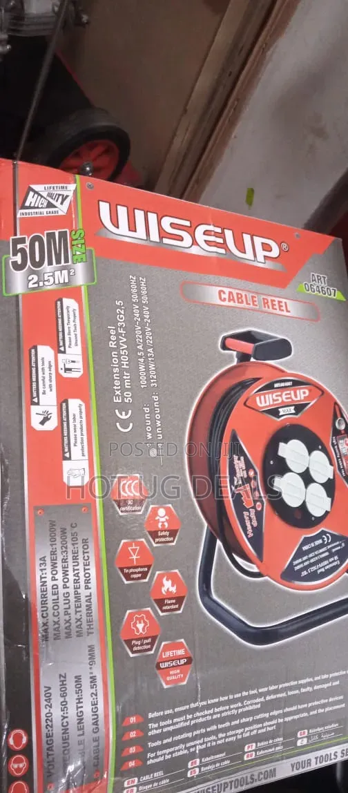 Wiseup 50-Meter Heavy Duty Cable Reel (2.5mm2 ) –Power Extension