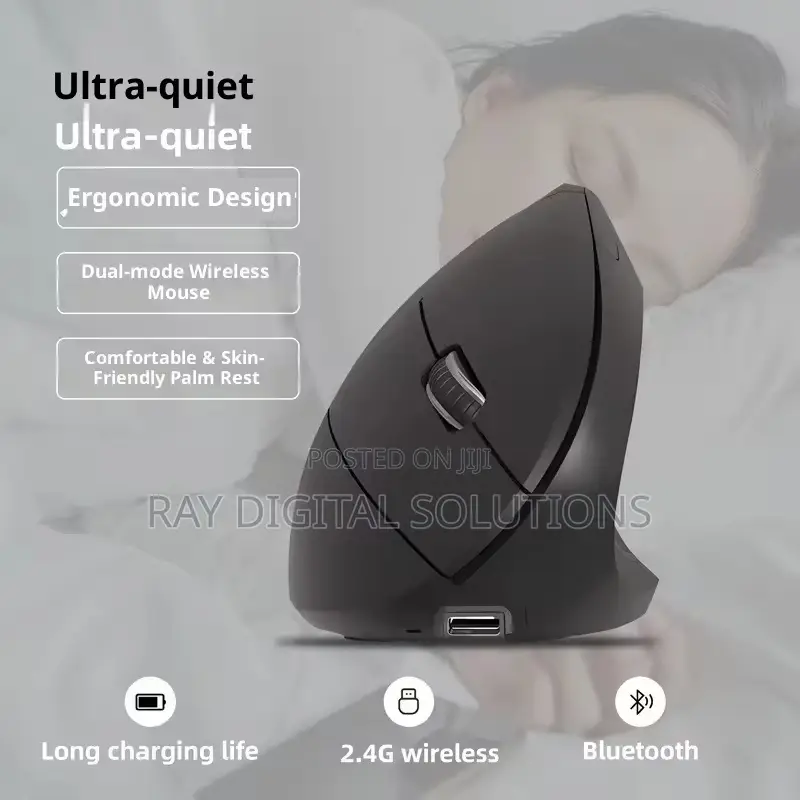 New Vertical Mouse Ergonomic Rechargeable Comfortable Wireless