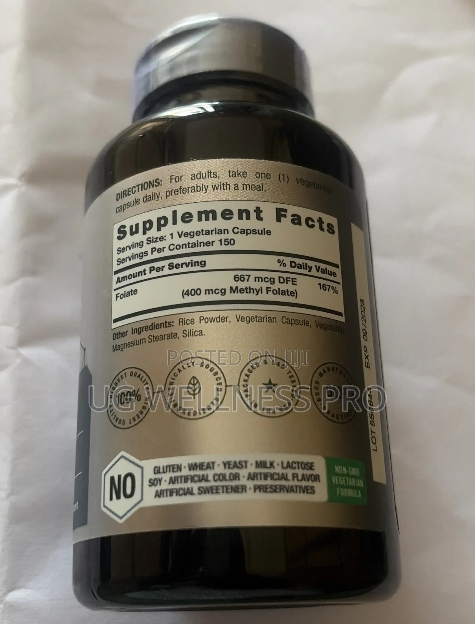 Horbäach Vegan Methyl Folate 400mcg 150 Veg Caps Active B9 Supplement