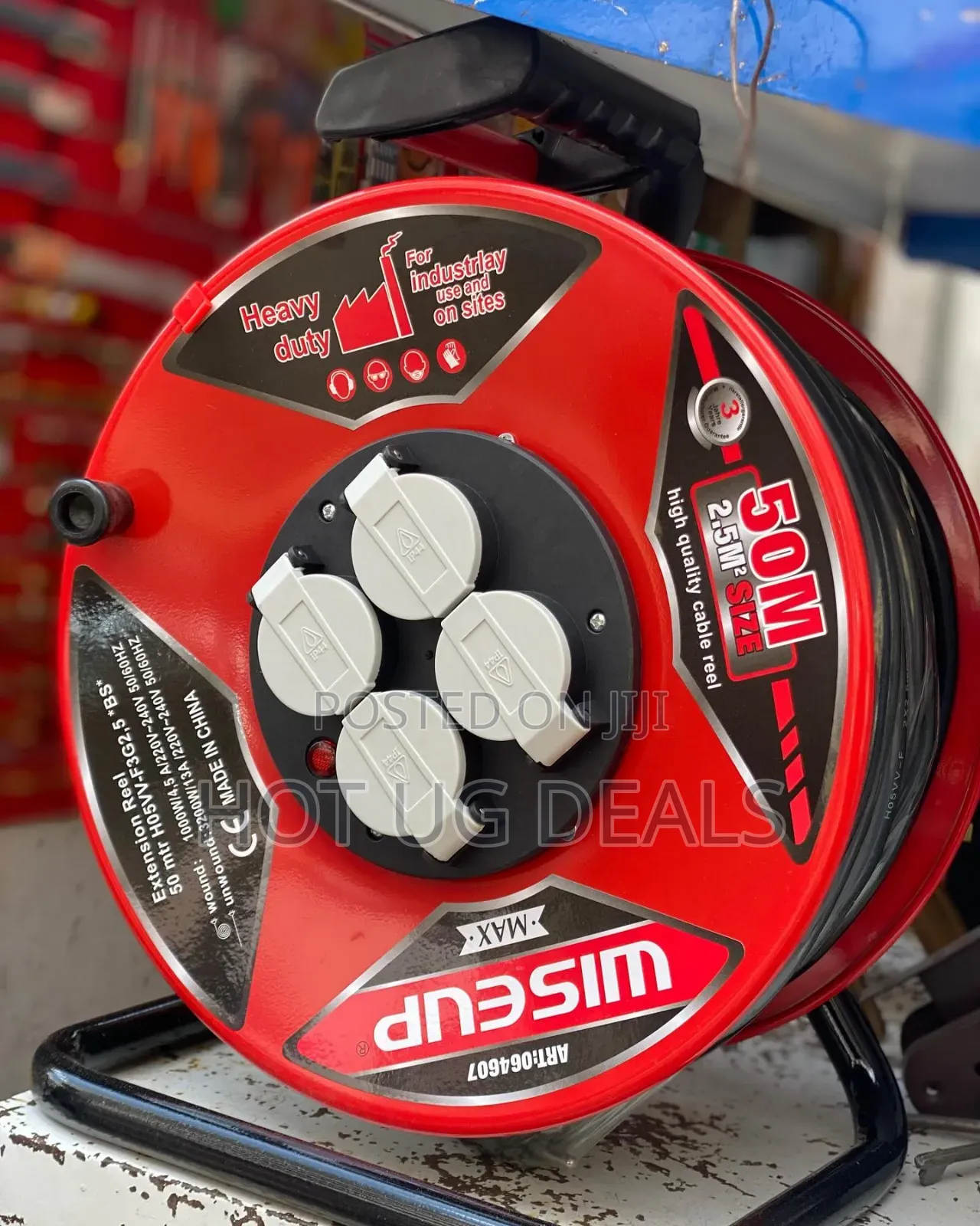 Wiseup 50-Meter Heavy Duty Cable Reel (2.5mm2 ) –Power Extension