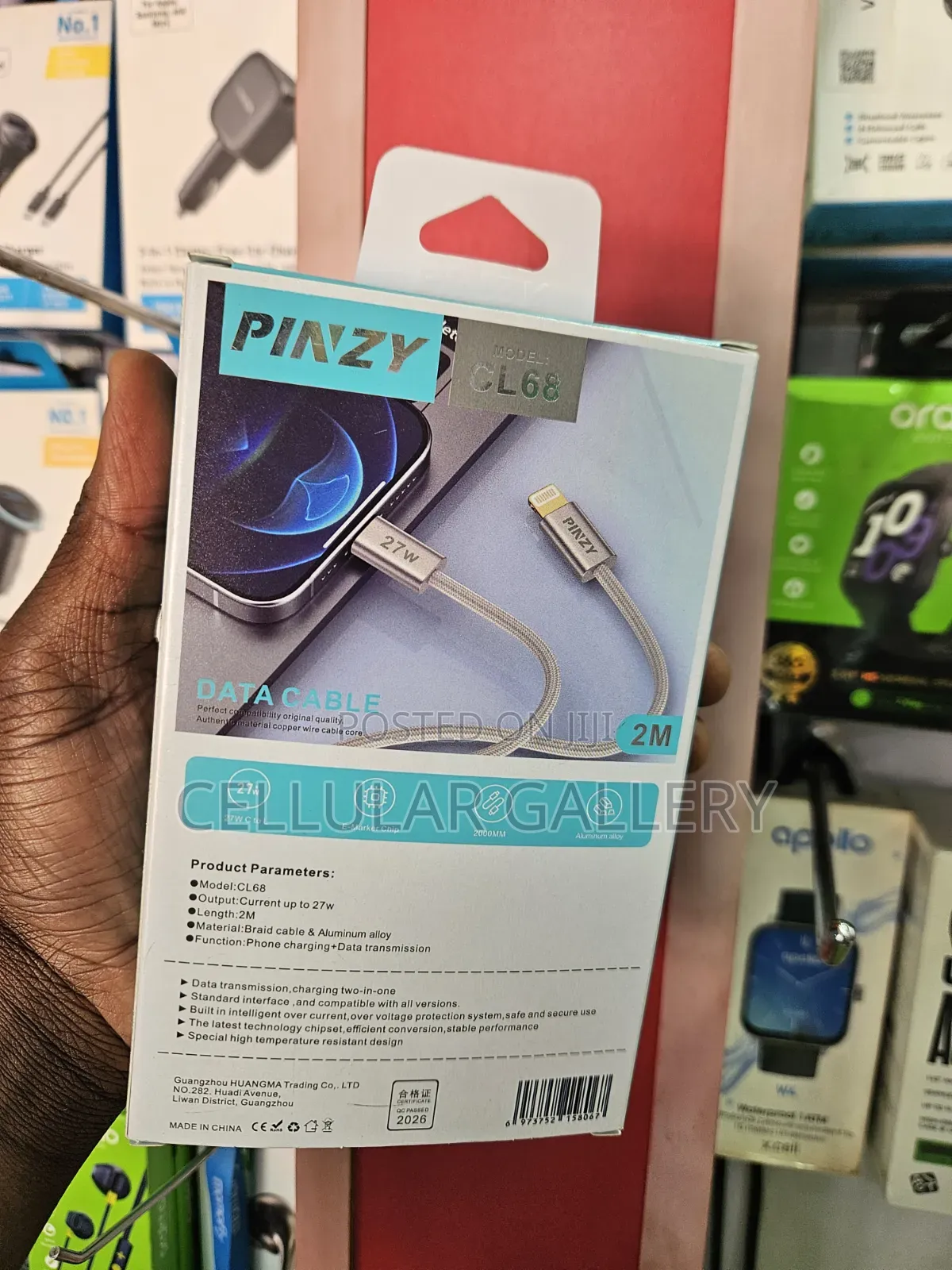 Pinzy 27W USB-C to Lightning Fast Braided Cable 2m