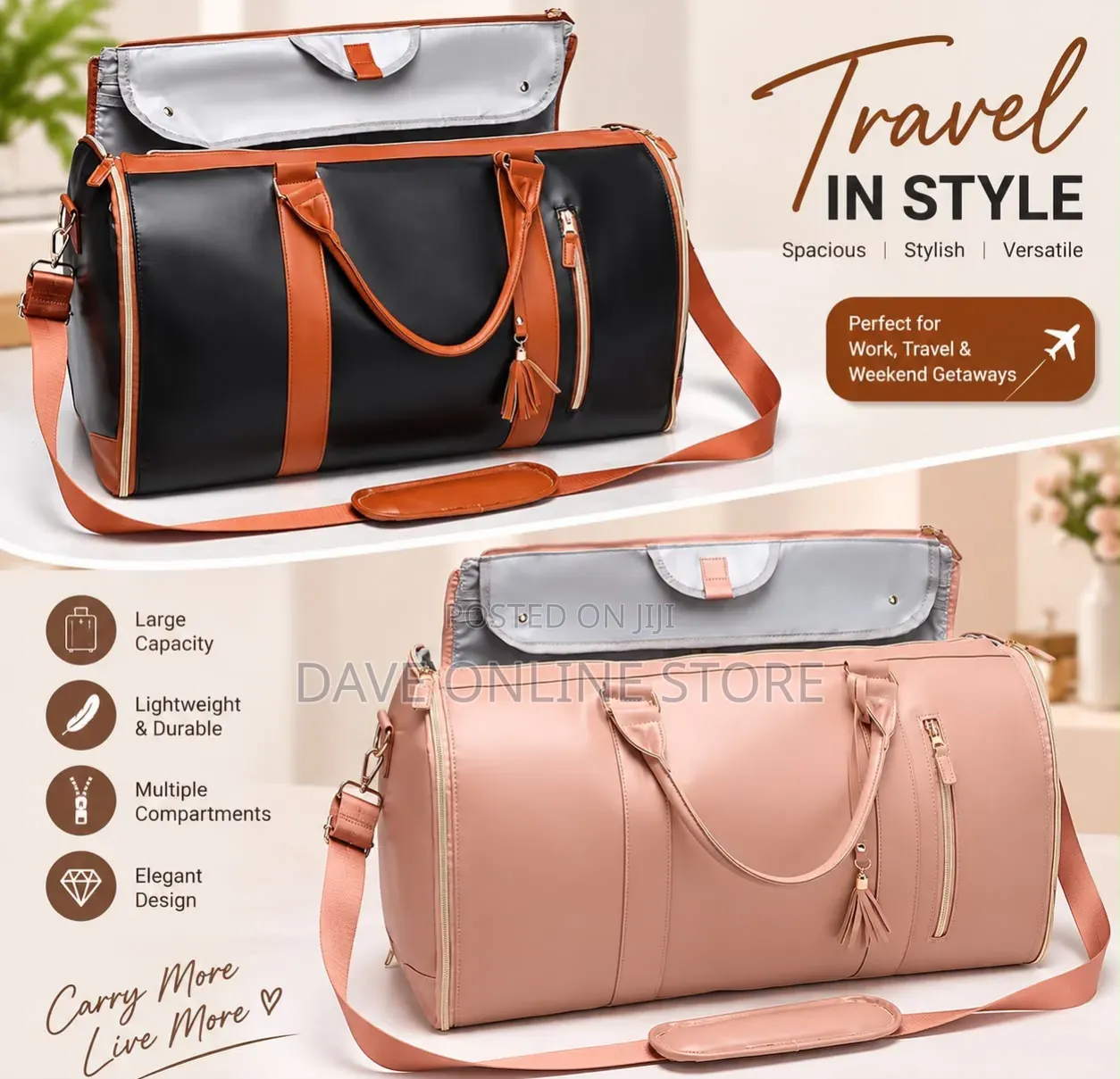Leather Organizer Travel Bag