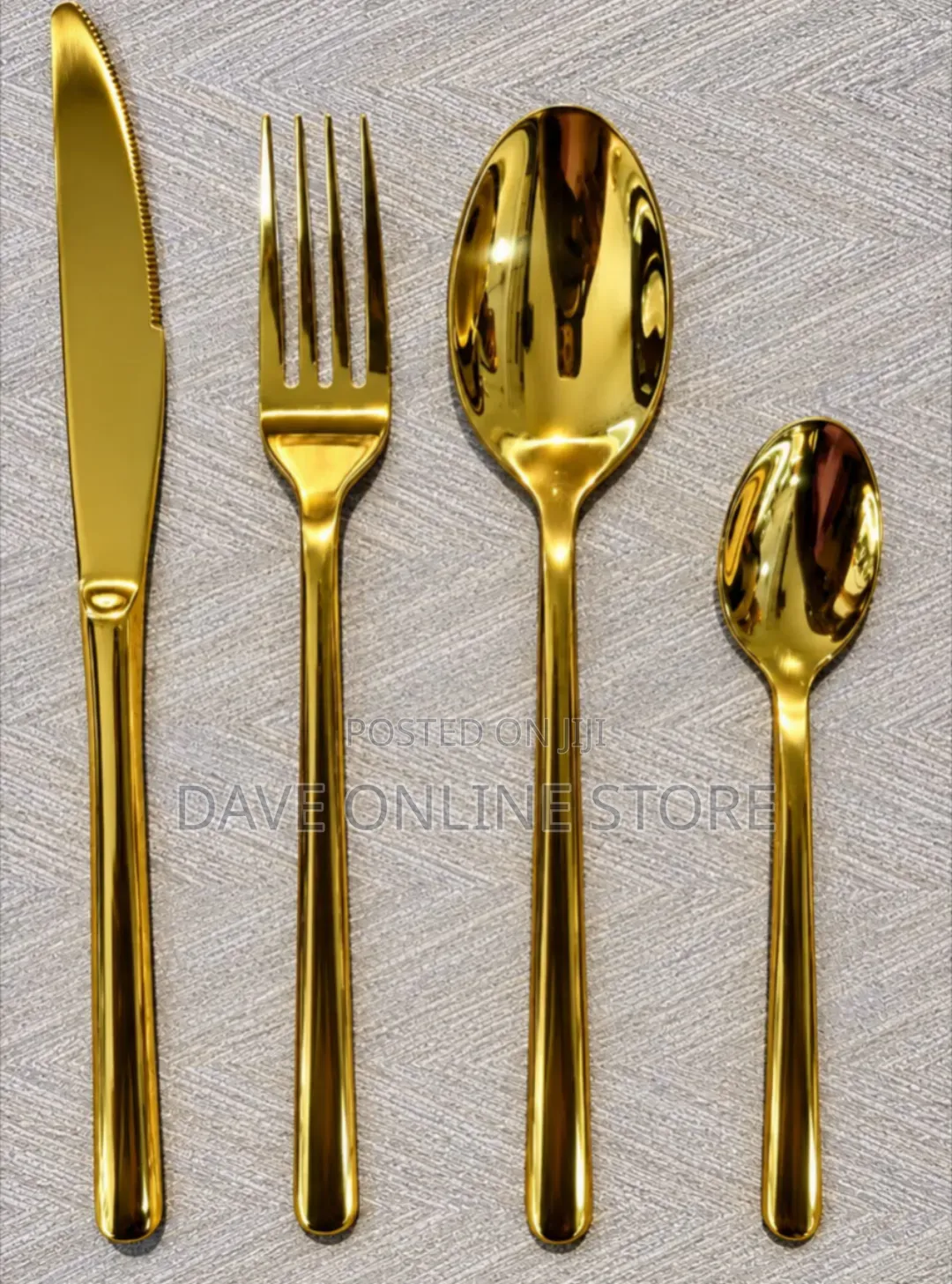 Mirror-Polished Gold Stainless Steel Flatware Set