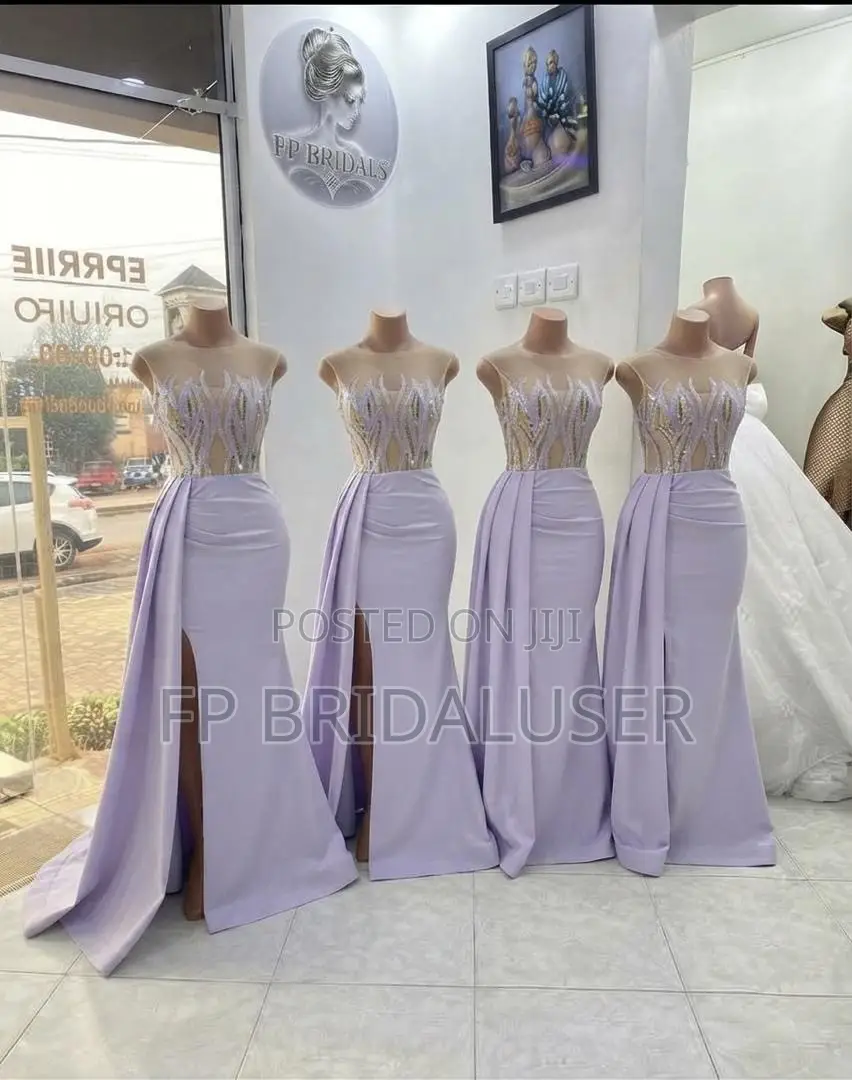 Purple Satin Bridesmaids Dresses