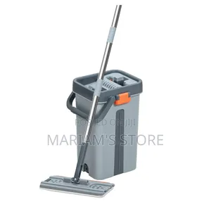 Hands-Free Flat Mop and Dual-Chamber Self-Cleaning Bucket Set