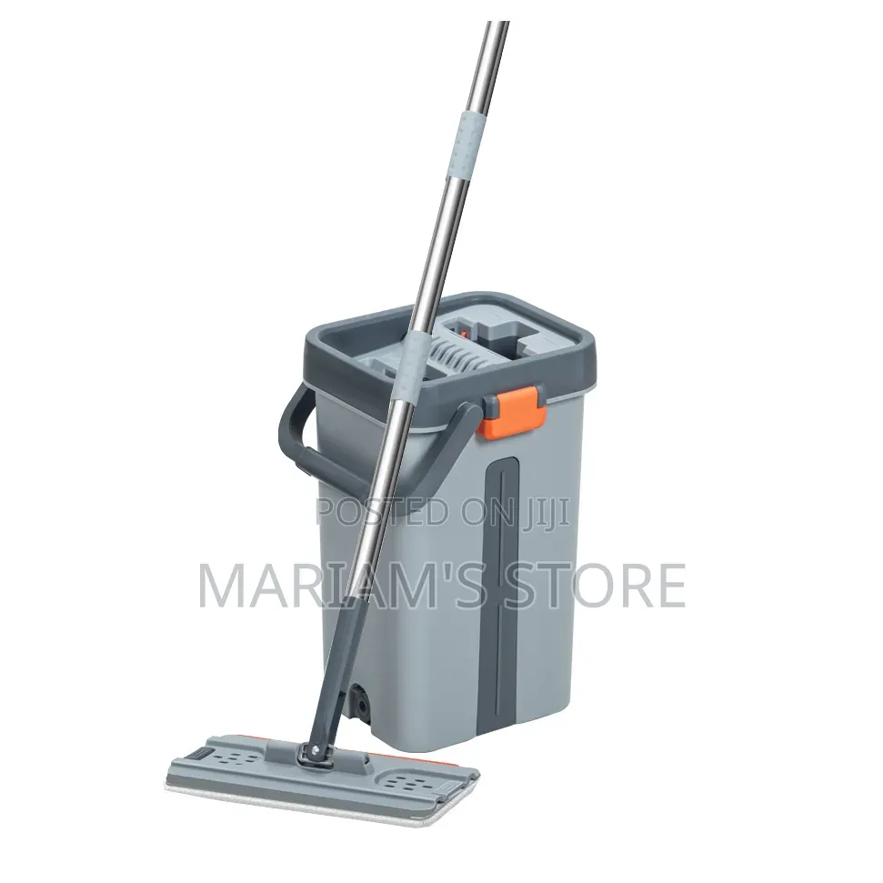 Hands-Free Flat Mop and Dual-Chamber Self-Cleaning Bucket Set