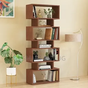 Brown Wooden Book Shelf 5 Tier Office Library Rack Bk730 5