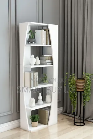 White Wooden Book Shelf 5 Tier Office Library Rack Bk731