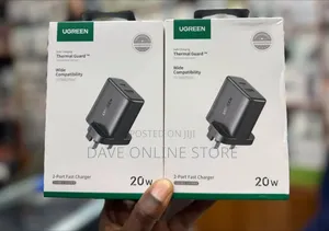 UGREEN 20W 2-Port Fast Charger Featuring One USB-C Port and One USB-A