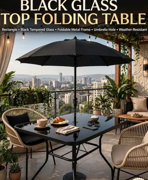 Black Glass Hanging Table