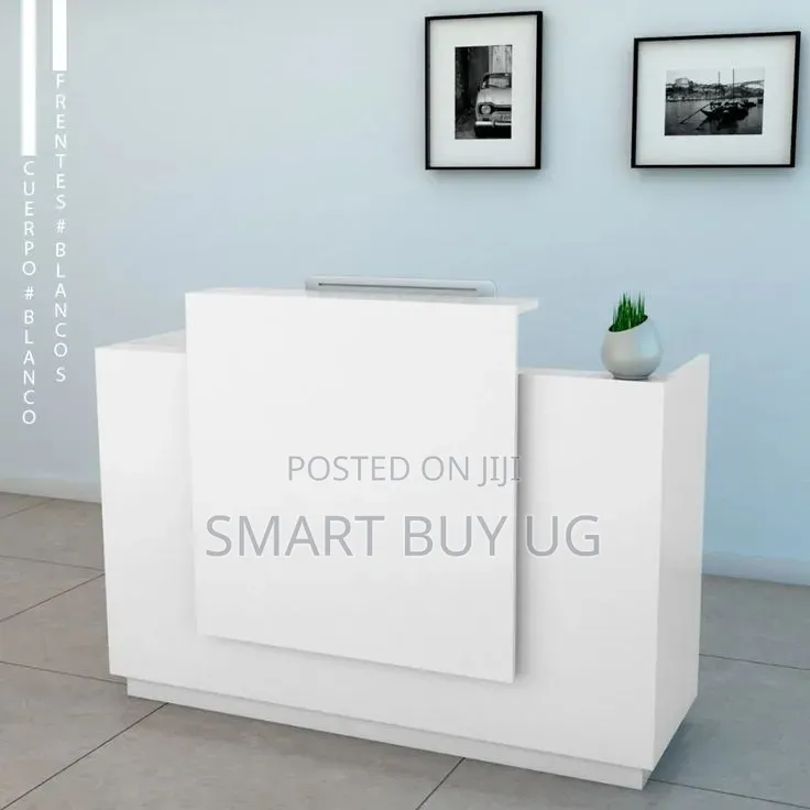 White Receptiondesk 1.2m Wooden Reception Counter With Drawers White