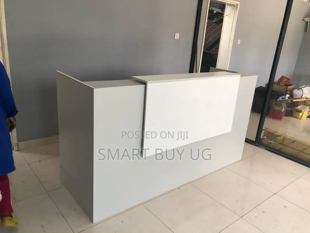 White Receptiondesk 1.6meters Modern Reception Counter White Gray