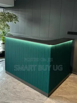 White Receptiondesk Executive Reception Counter L Shape Black Green