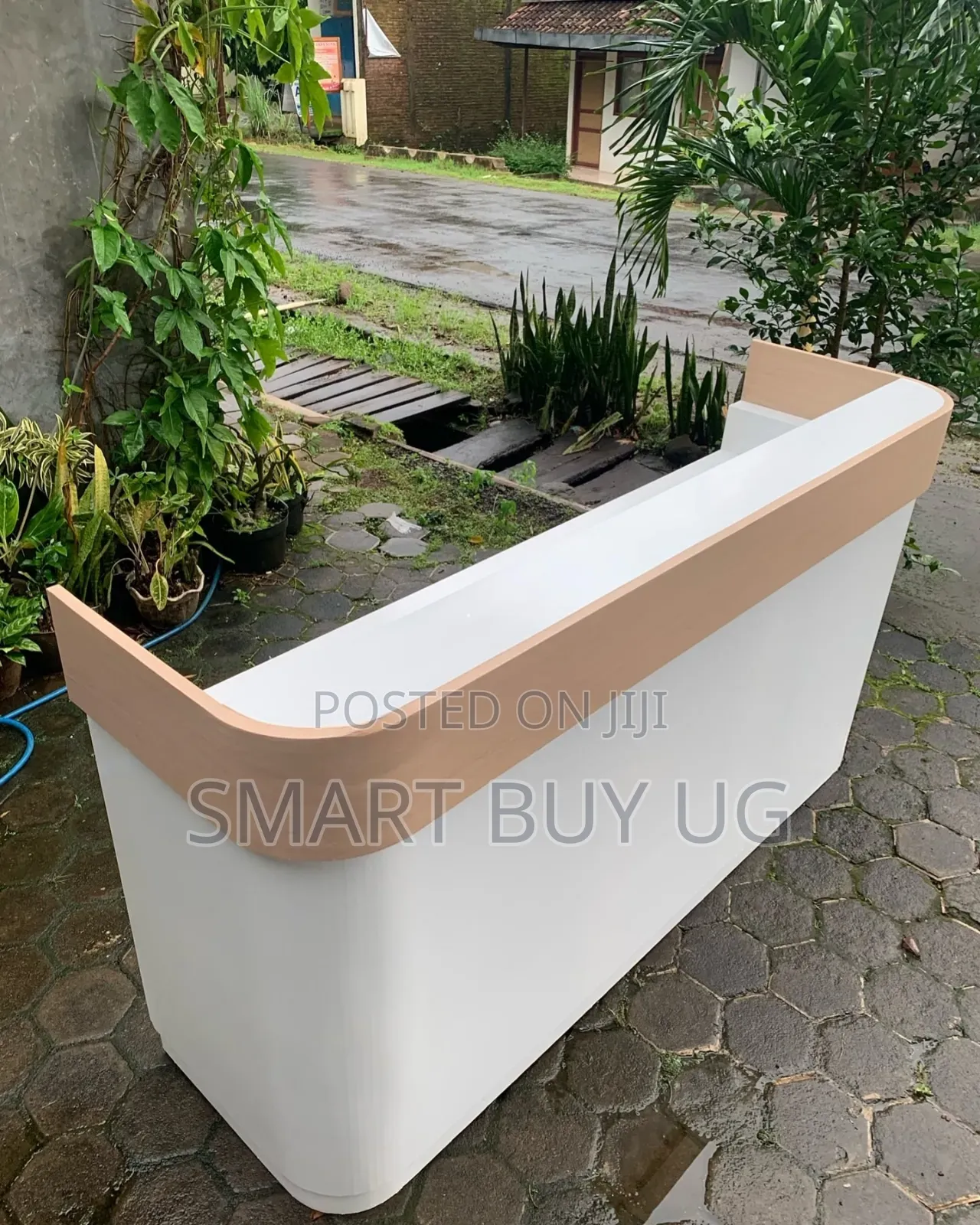 White Receptiondesk 6ft Executive Reception Counter With Drawers Brown