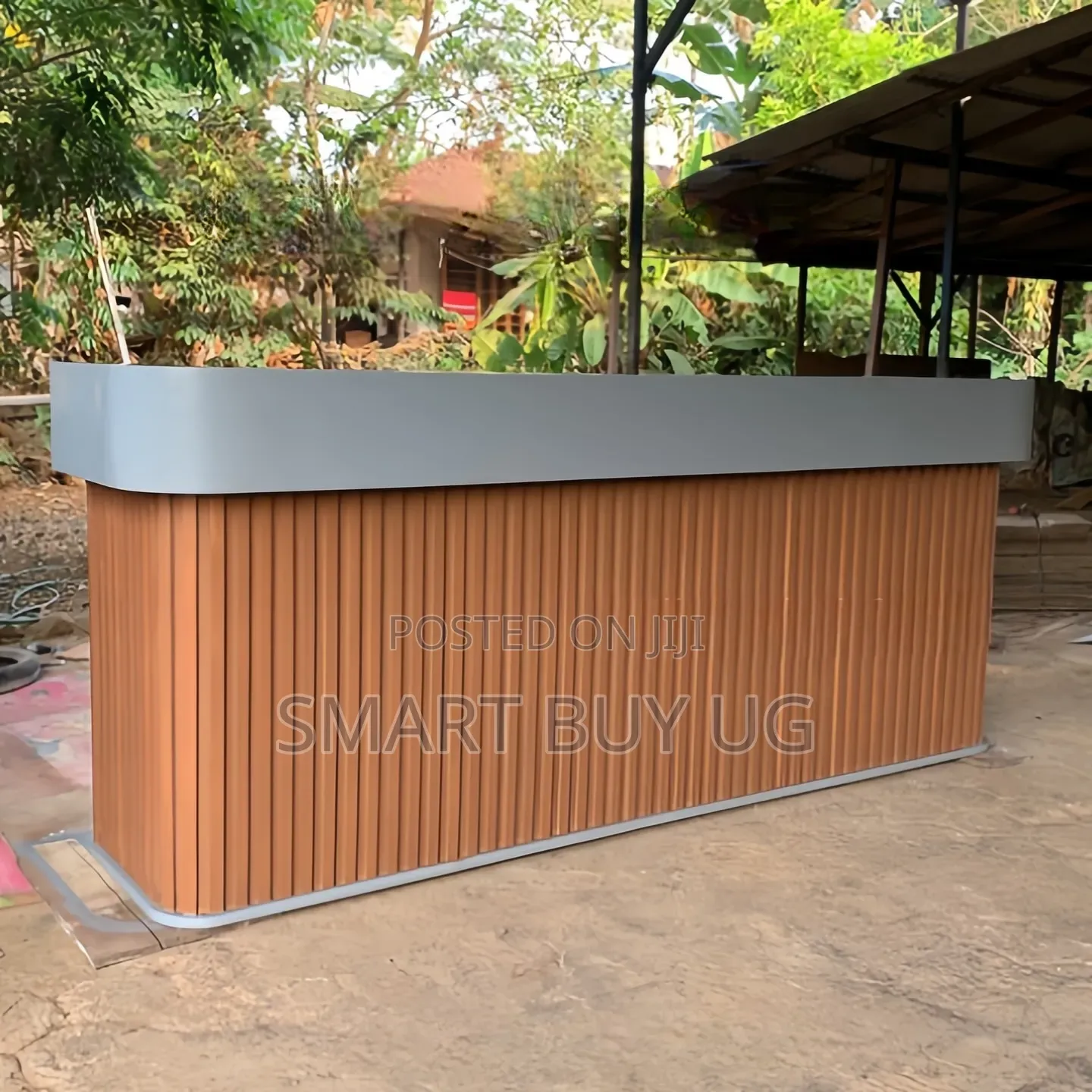 White Receptiondesk 1.9m Executive Reception Counter Wooden Walnut