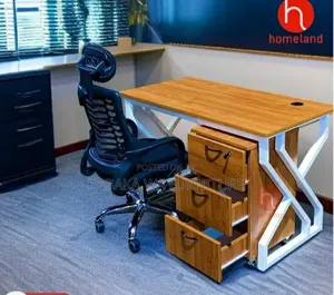 Office-Desk-120cm-Gray-Top-X-White-Legs-Sturdy-Modern