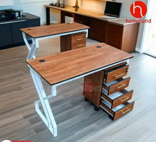 Office-Desk-120cm-Gray-Top-X-White-Legs-Sturdy-